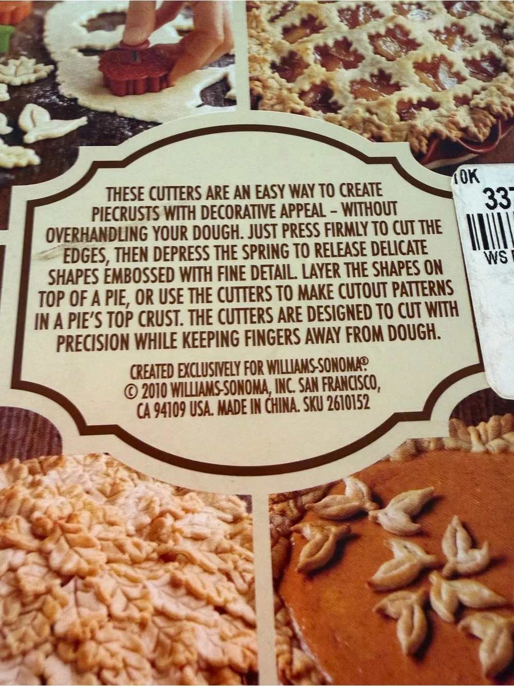 Williams Sonoma Autumn Leaves Piecrust Cutters - NIB from 2010